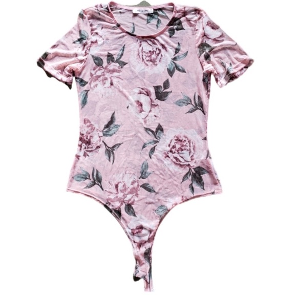Mikey & Joey Tops - Floral Short Sleeved Boho Cottage Core Mesh Bodysuit